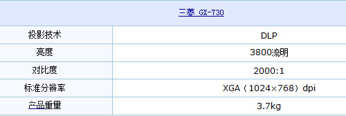 ����GX-730ͶӰ�C(j��)����(sh��)