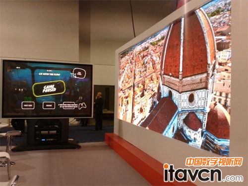 2014CES利亞德展區(qū)高清TV1S9小間距LED拼接屏