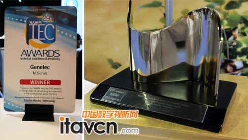 Genelec展位上的TEC獎杯