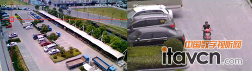 科達智能跟蹤系統應用截圖(左屏全景分析,右屏特寫跟蹤)