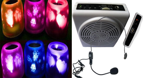 夜光燈由佛山天戈建材有限公司提供 腰掛式鋰電多功能mp3麥克風音響由創達數碼音響廠提供