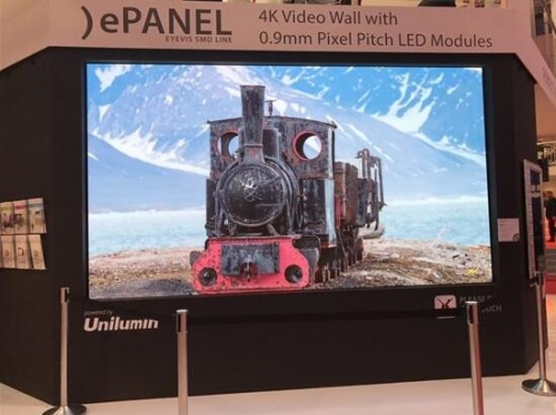 ISE展會上洲明合作伙伴使用UHQ0.9產品打造4KLED顯示墻